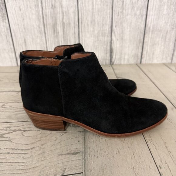 Sam Edelman Petty Black Suede Bootie Ankle Boots Women's 7M / 37 - Picture 1 of 9
